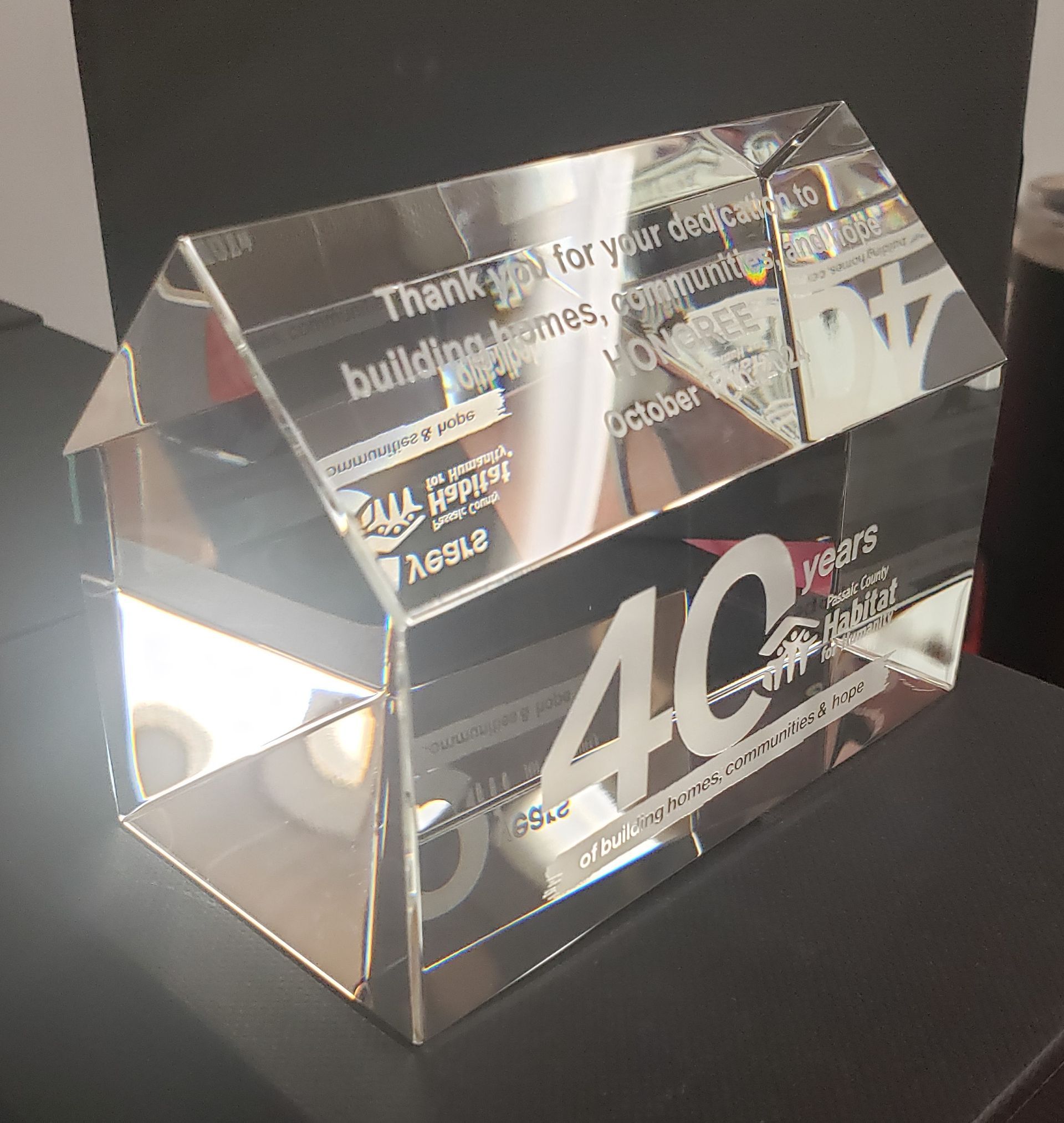 Crystal house-shaped award