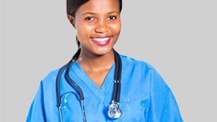 A Female Doctor in Blue Scrubs