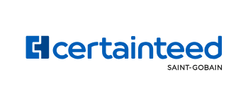 The CertainTeed logo in blue, with the Saint-Gobain logo below it.