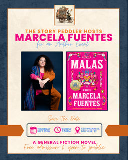 Event flyer: Author Marcela Fuentes hosts book signing for Malas