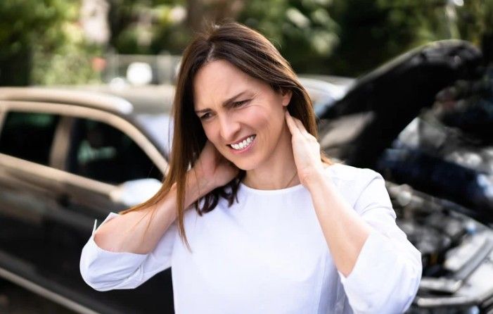 Car accident with neck injury.