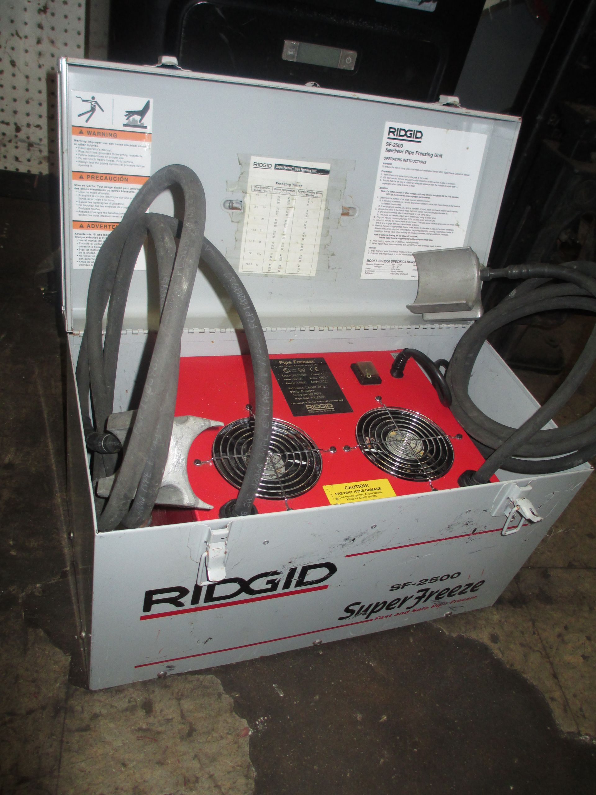 A box that says ridgid super power on it