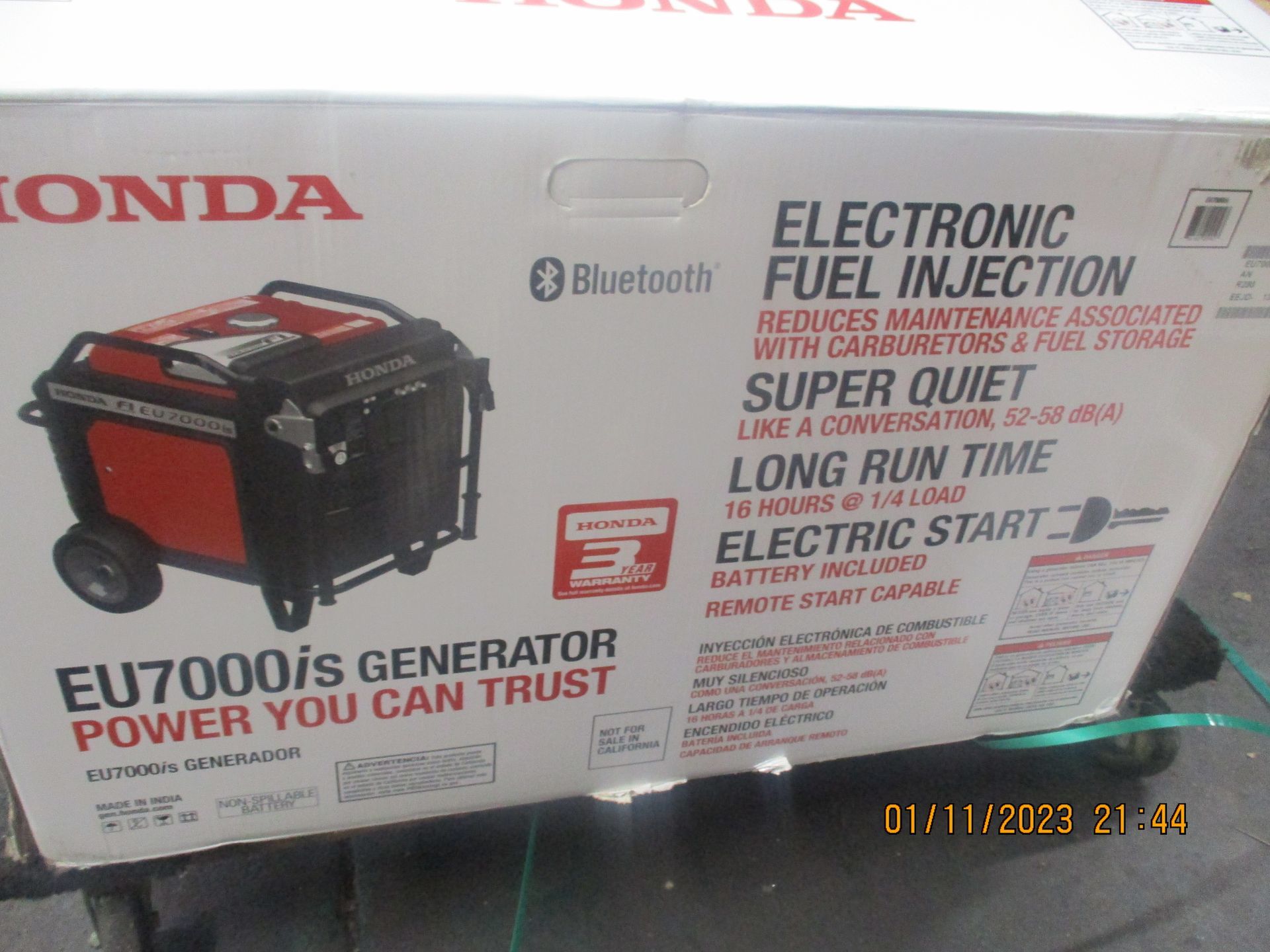 A box for an electronic fuel injection honda generator