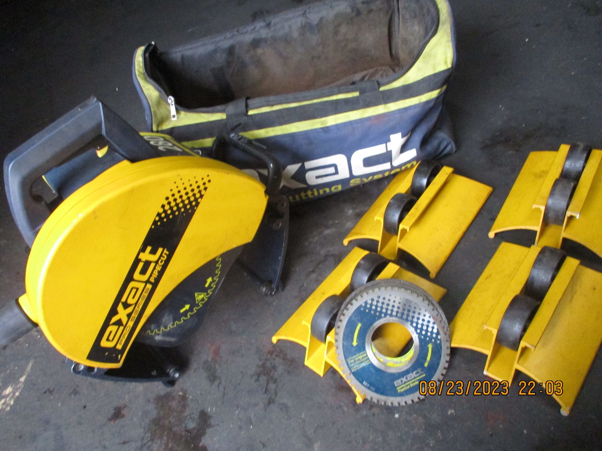 A bag that has exact written on it