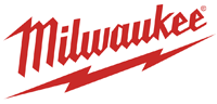 A red milwaukee logo with a lightning bolt on a white background.
