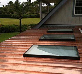 Copper flat roof