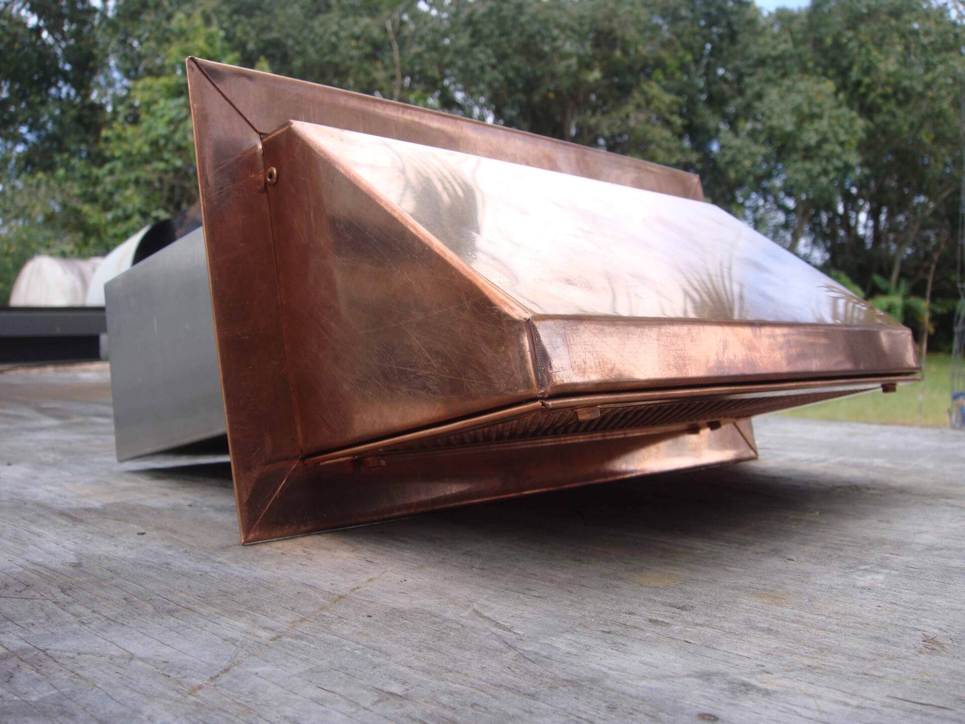 Copper wall exhaust hood