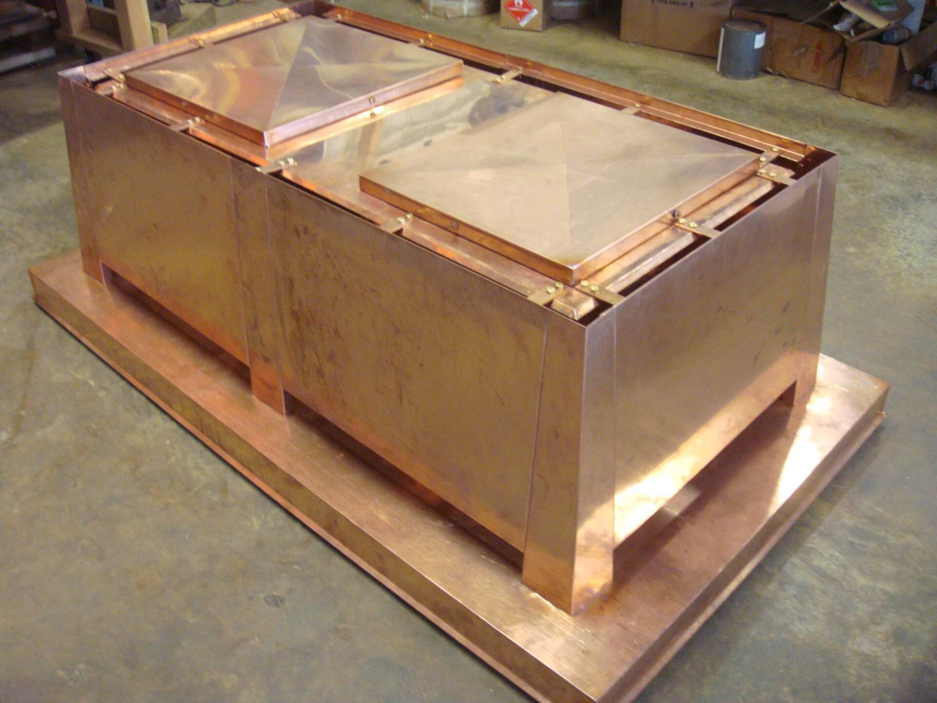 Custom copper chimney cap