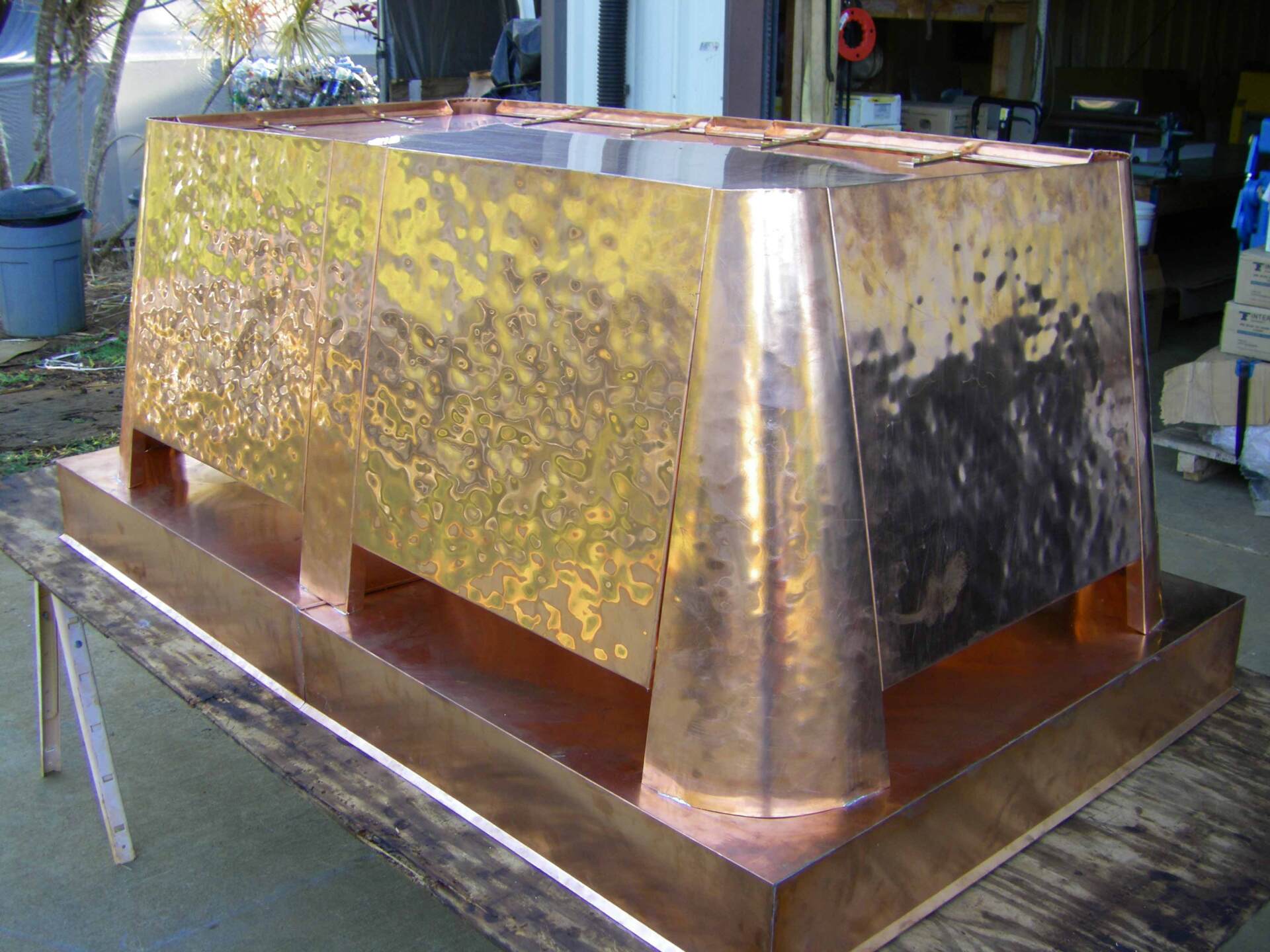 Custom hammered copper
