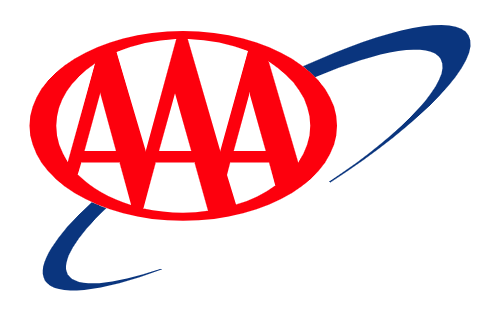 AAA logo: Red oval with three 