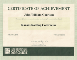 Certified Kansas Roofing Contractor