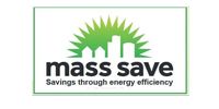Mass Save logo with green sunburst and the tagline “Savings through energy efficiency”