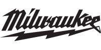 Milwaukee logo with stylized text and lightning bolt.