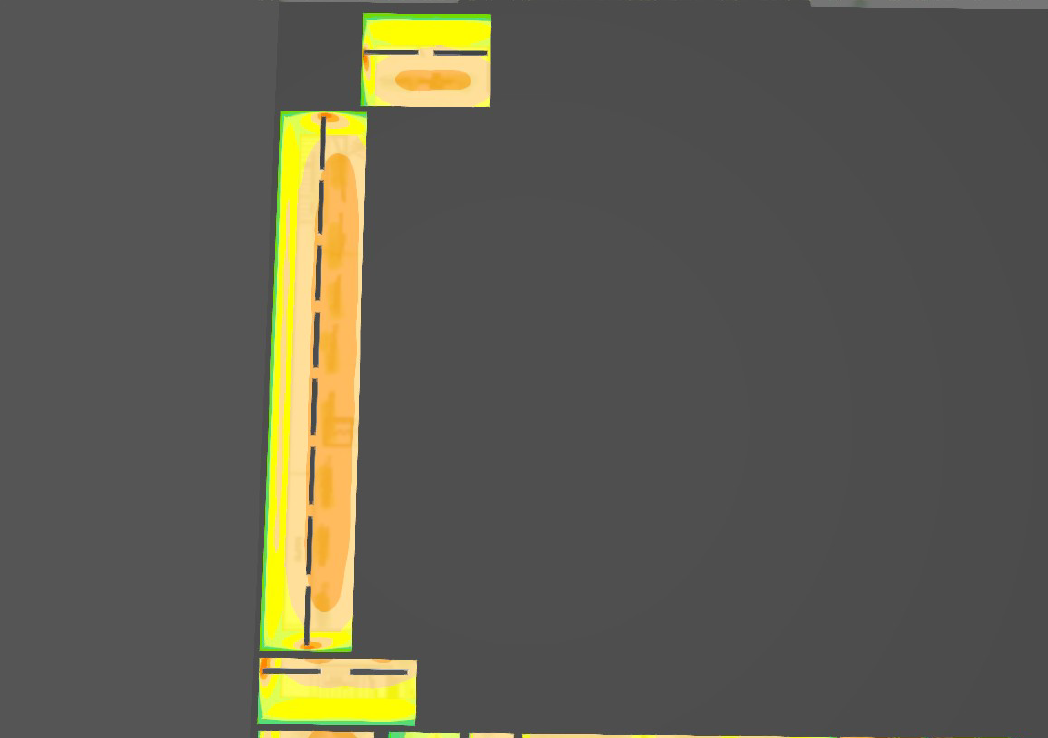 Road segments forming a capital 