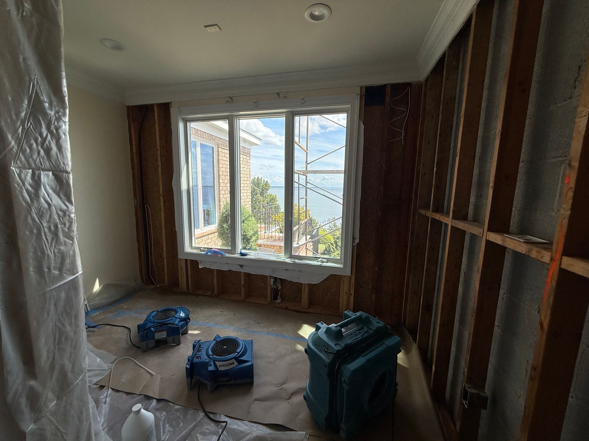 Room undergoing renovation.