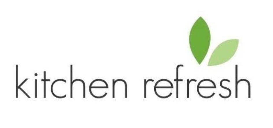 Kitchen Refresh logo with green leaf icon and black lowercase text