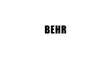 BEHR text logo in black on a white background.