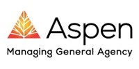 Aspen Managing General Agency logo. Features a triangular graphic with orange and yellow details.