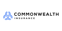 Commonwealth Insurance logo with a blue abstract design and the company name.