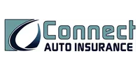 Connect Auto Insurance logo with abstract design and text.