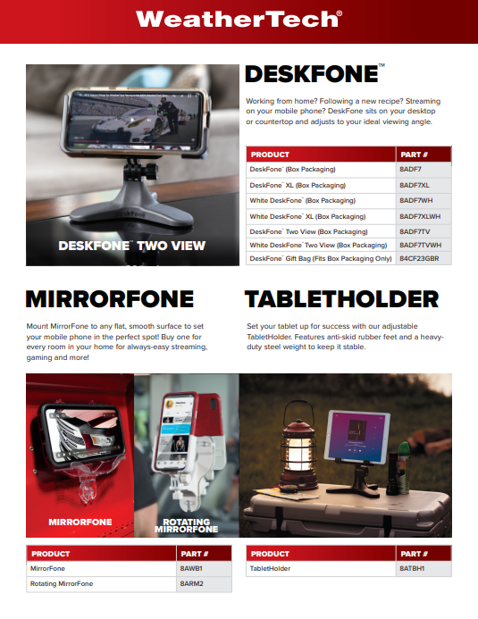 WeatherTech Deskfone, Mirrorfone, Tableholder