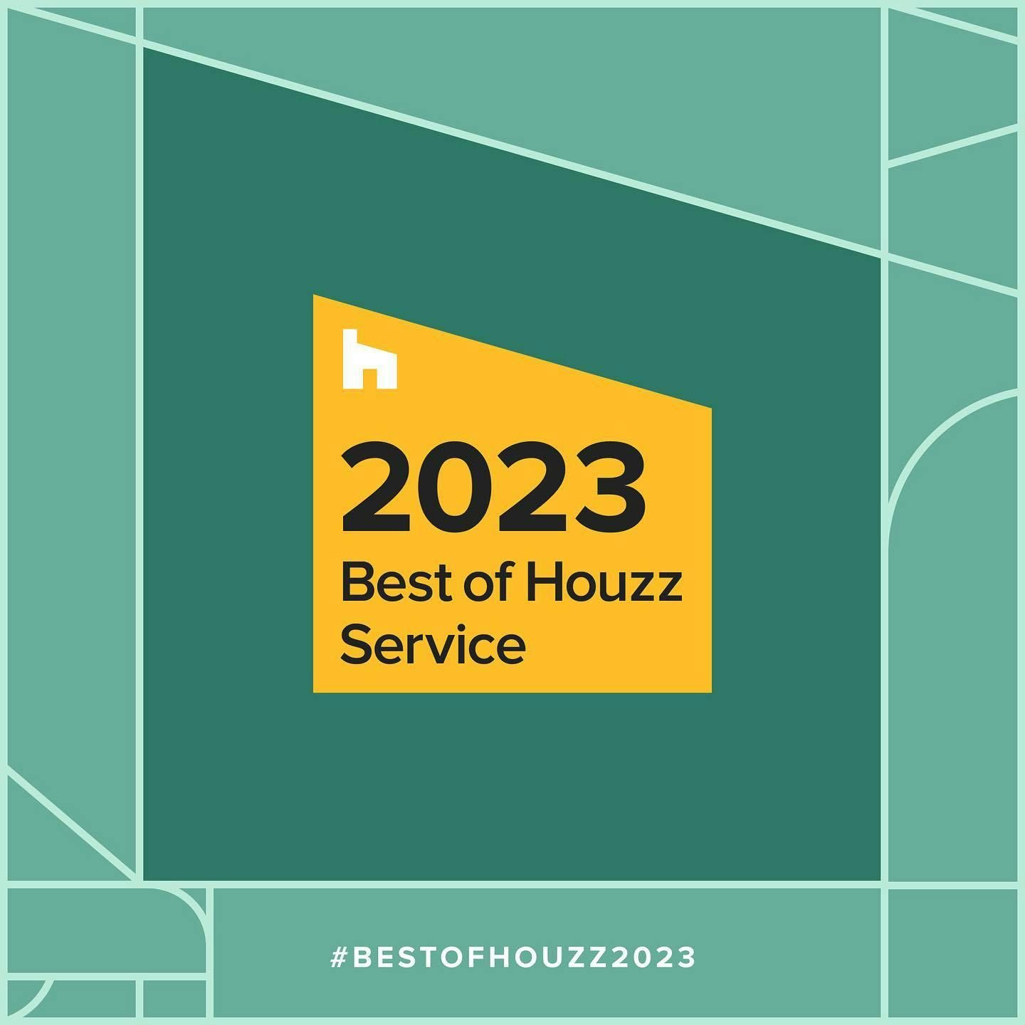 A logo for the best of houzz service for 2023.