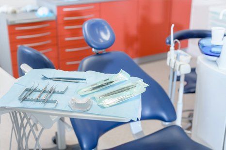 dental tools and chair