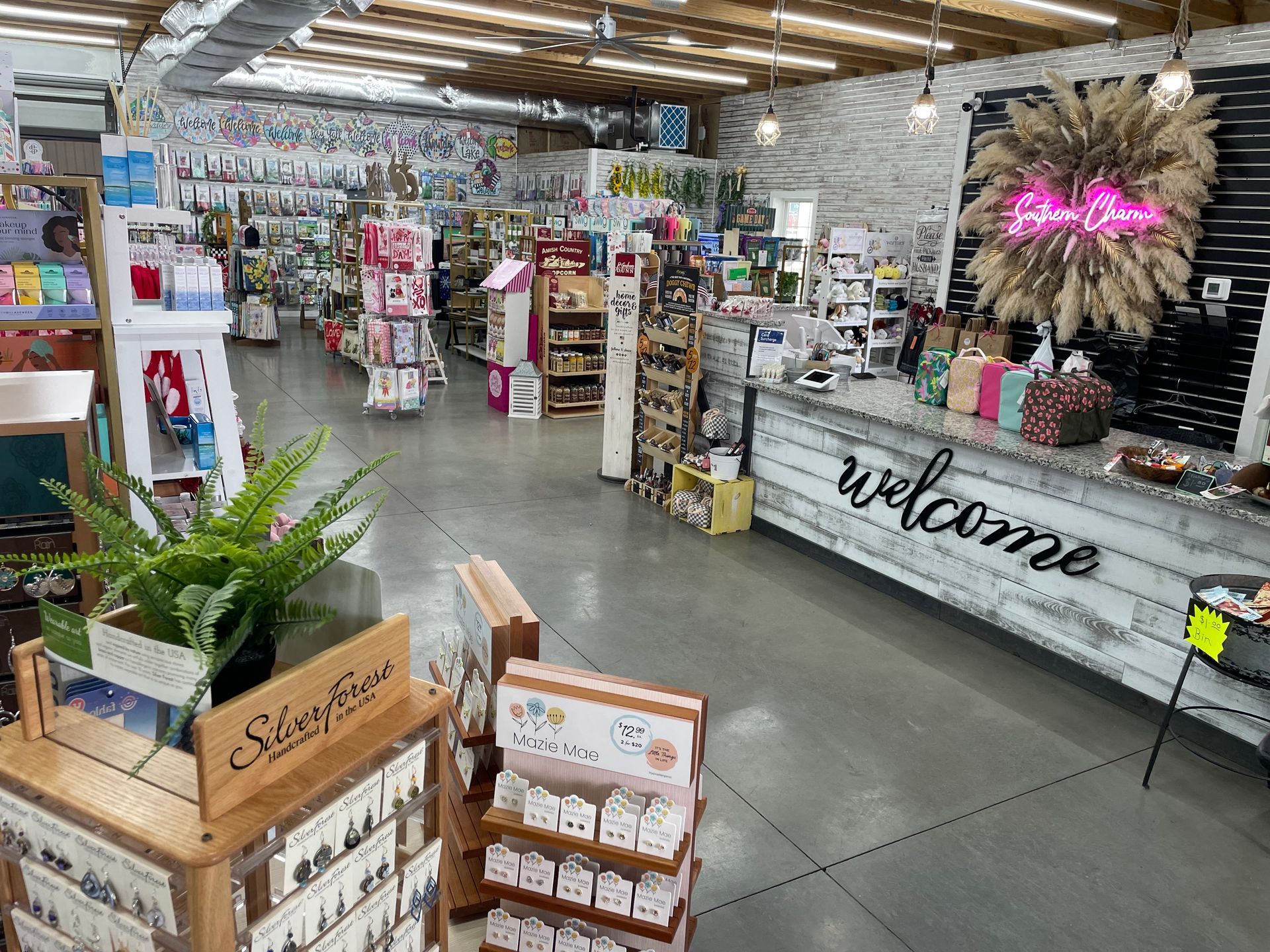 Southern Charm Garden Center in Franklin Inside store front desk