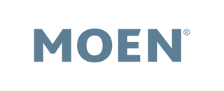 The Moen logo in dark teal against a white background. The word MOEN is displayed.