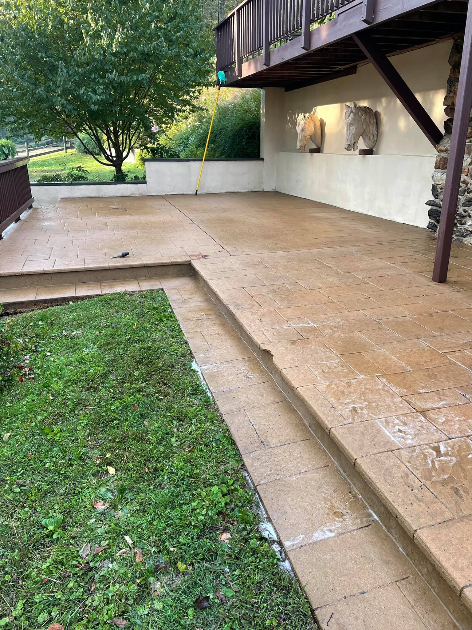 After pressure washing