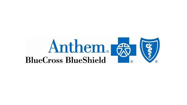 Anthem bluecross blueshield logo on a white background