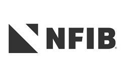 NFIB logo: Black and white. A stylized