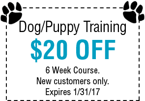 Dog/Puppy Training $20 OFF Coupon