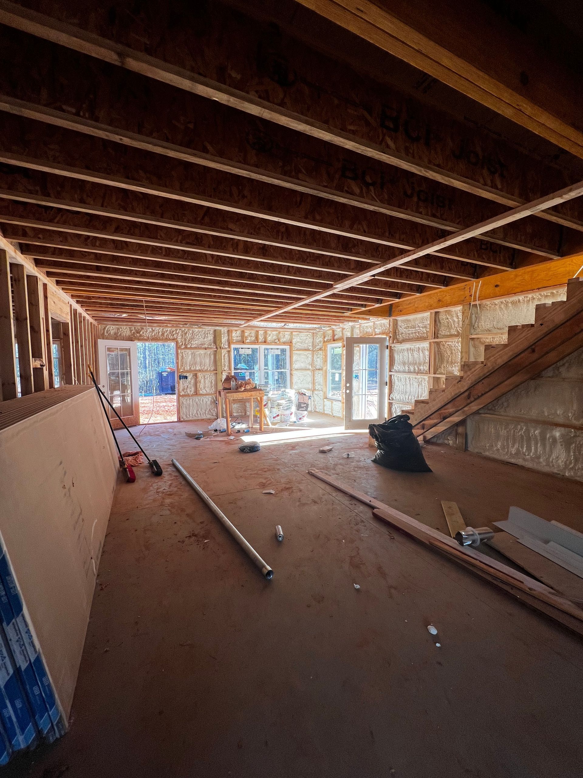 Living room spray foam