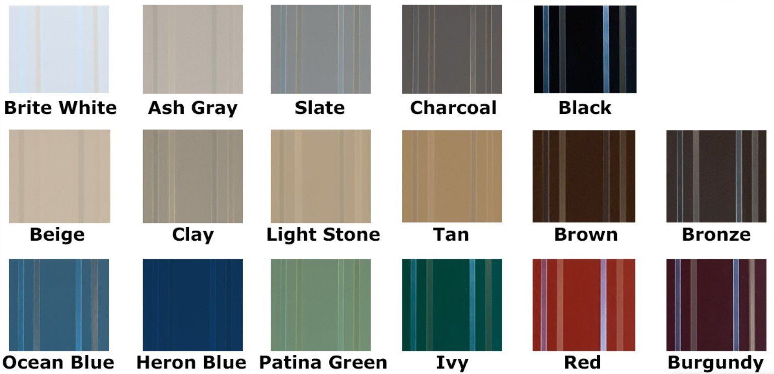 Quality Metal Roofing Color Chart
