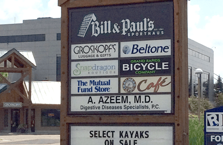 Sign board of clinic