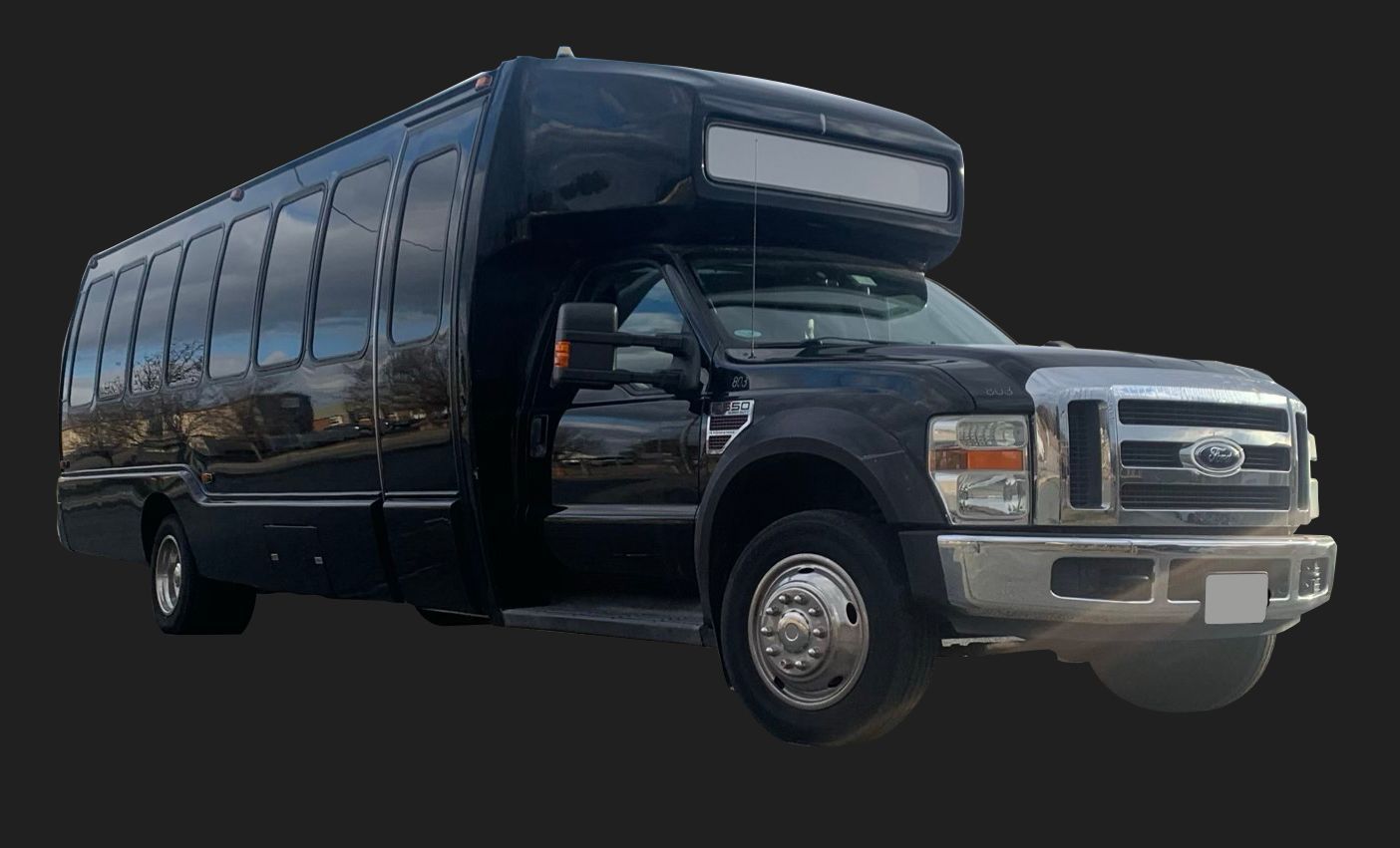 Black Ford F-550 Shuttle Bus