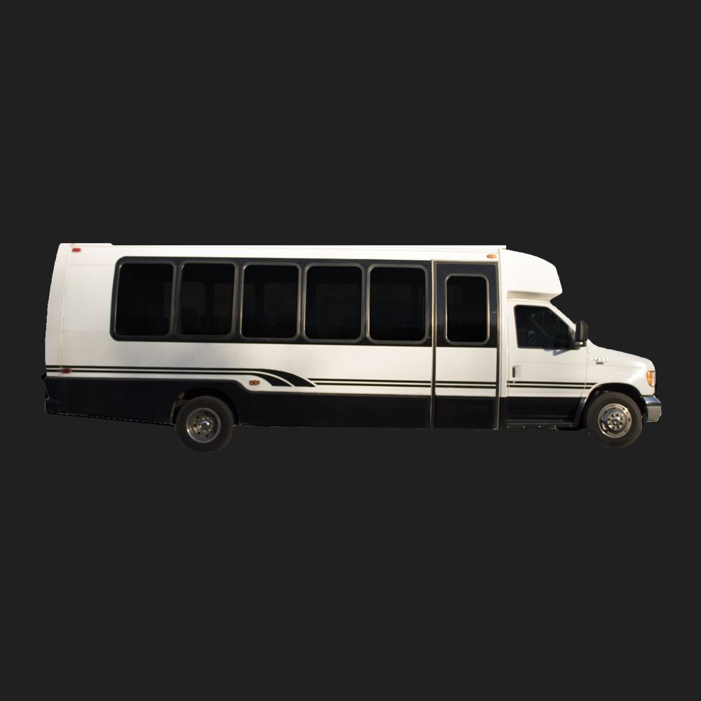 Black Ford E-450 Shuttle Bus
