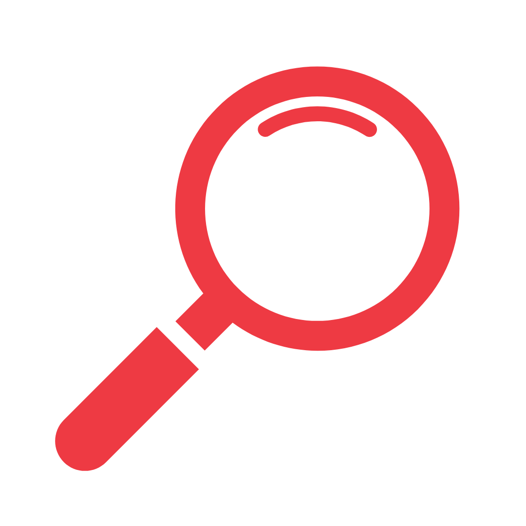 a red magnifying glass icon