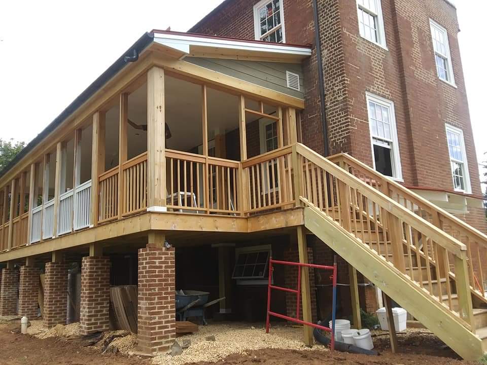 Second floor deck after installation