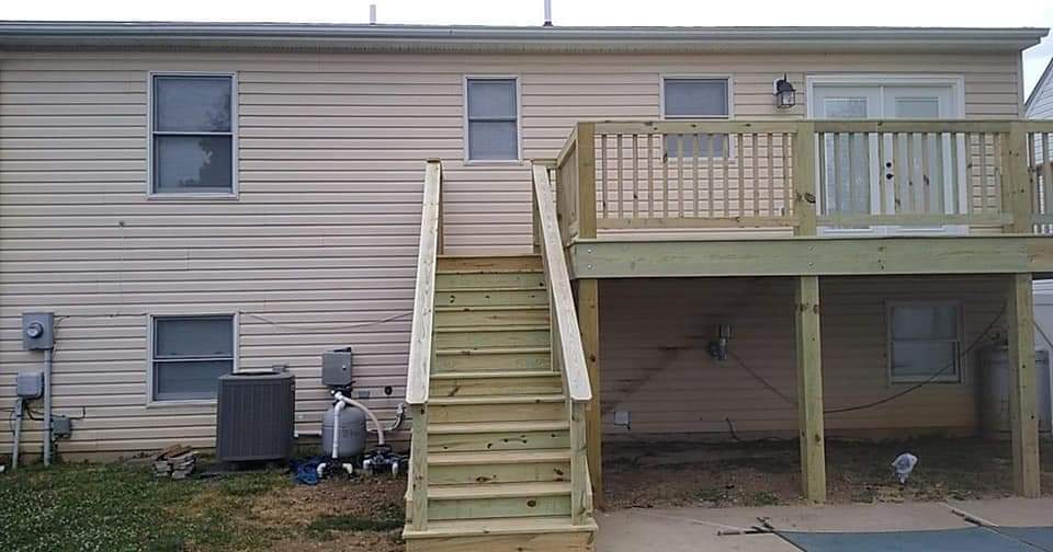 Second floor deck after installation