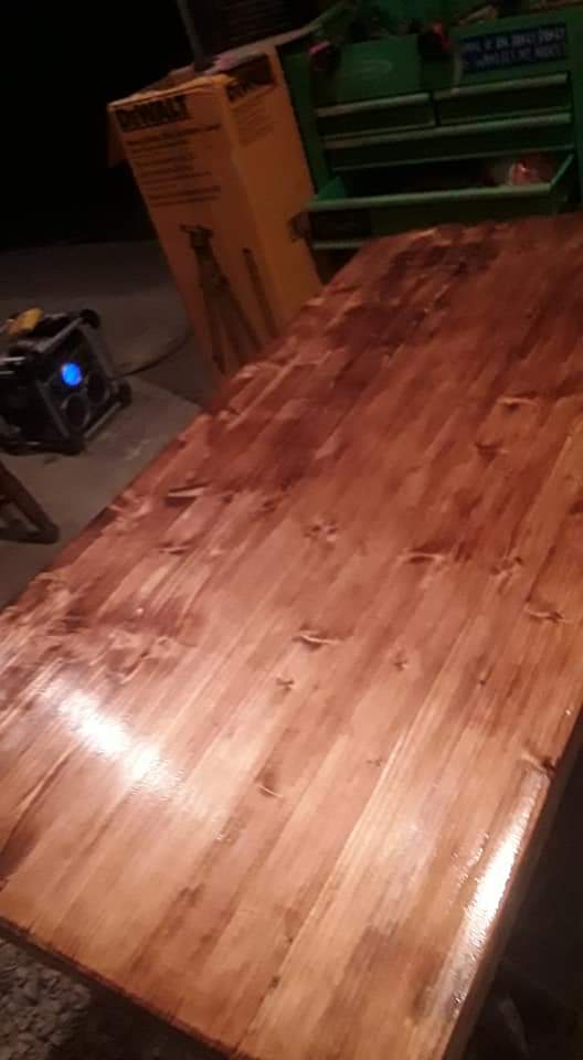 Piece of wood inside a workshop