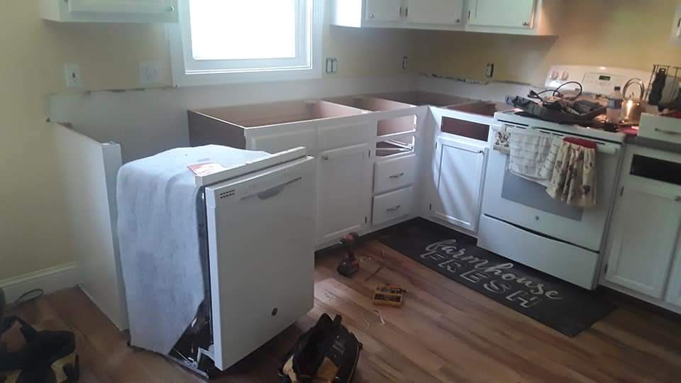 Residential kitchen under construction