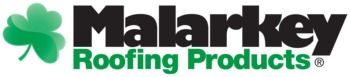 Malarkey Roofing Products logo with a green shamrock and black text on a white background.