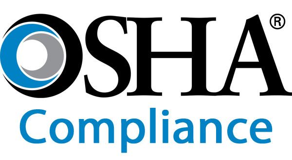OSHA Compliance logo with a blue and gray eye graphic and blue text below.