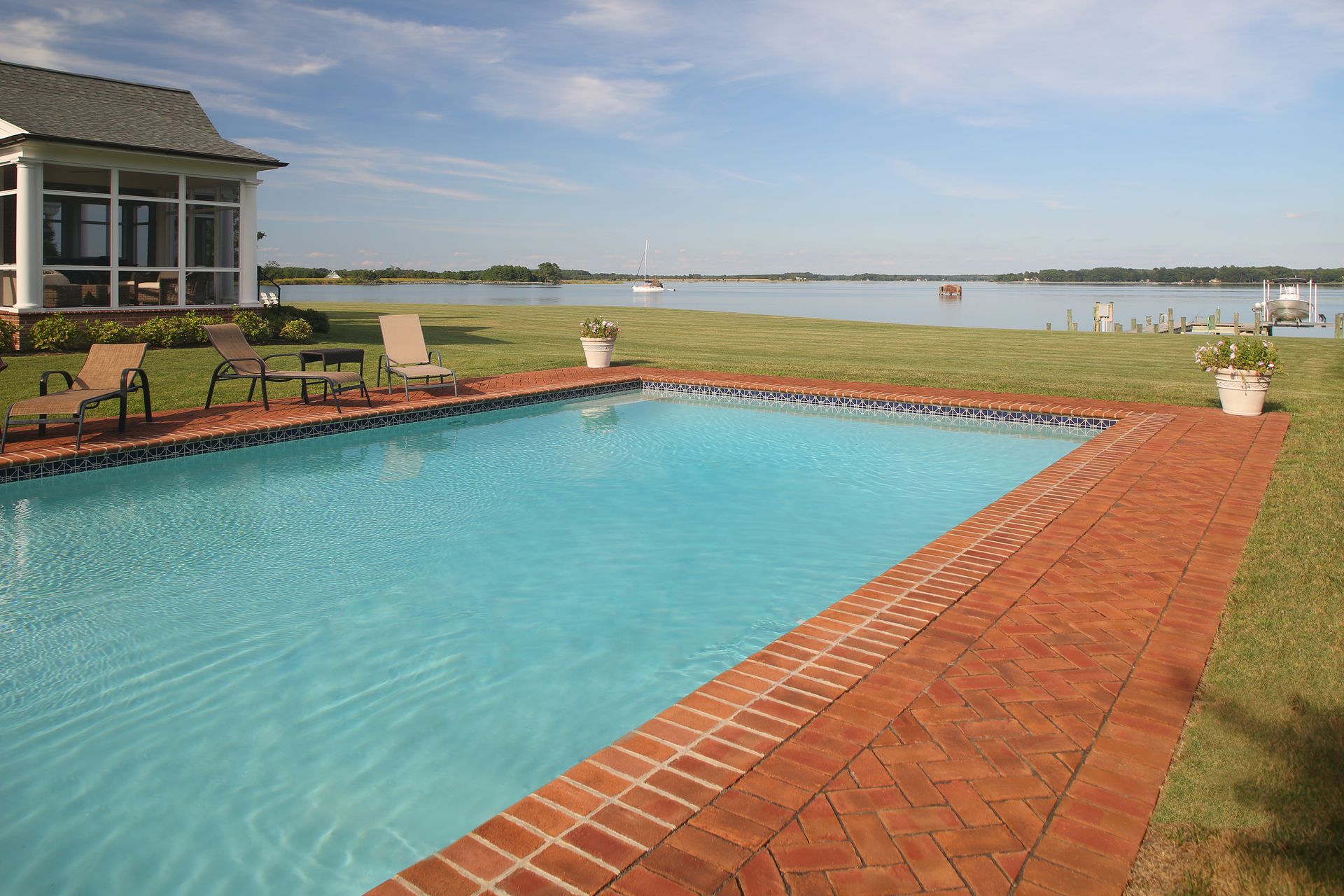Paved swimming pool