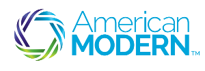 The logo for american modern is blue and green