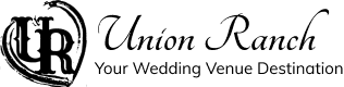 Union Ranch logo with stylized black initials and tagline "Your Wedding Destination"