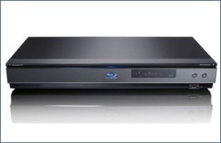 Blu-ray player on a plain background