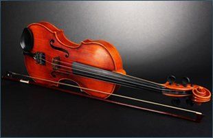 Classical violin on a black background